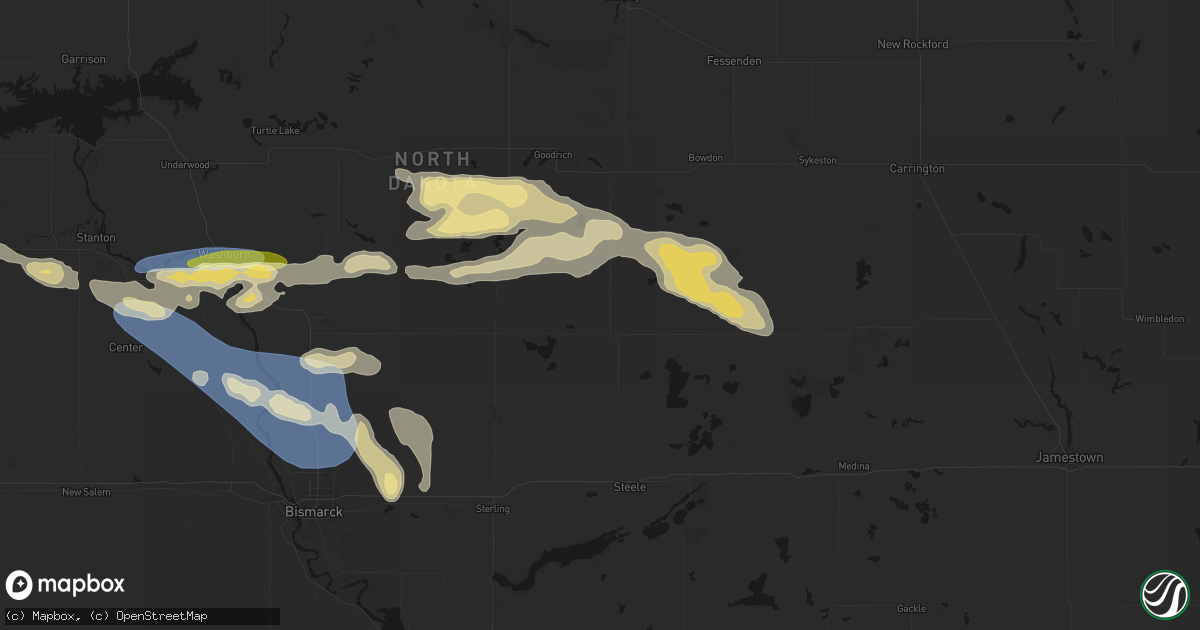 Hail map in Tuttle, ND on July 24, 2026