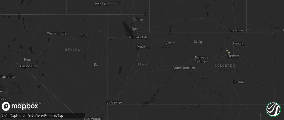 Hail map in Utah on July 24, 2026