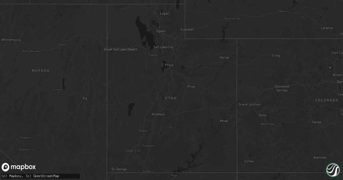 Hail map in Utah on July 24, 2026
