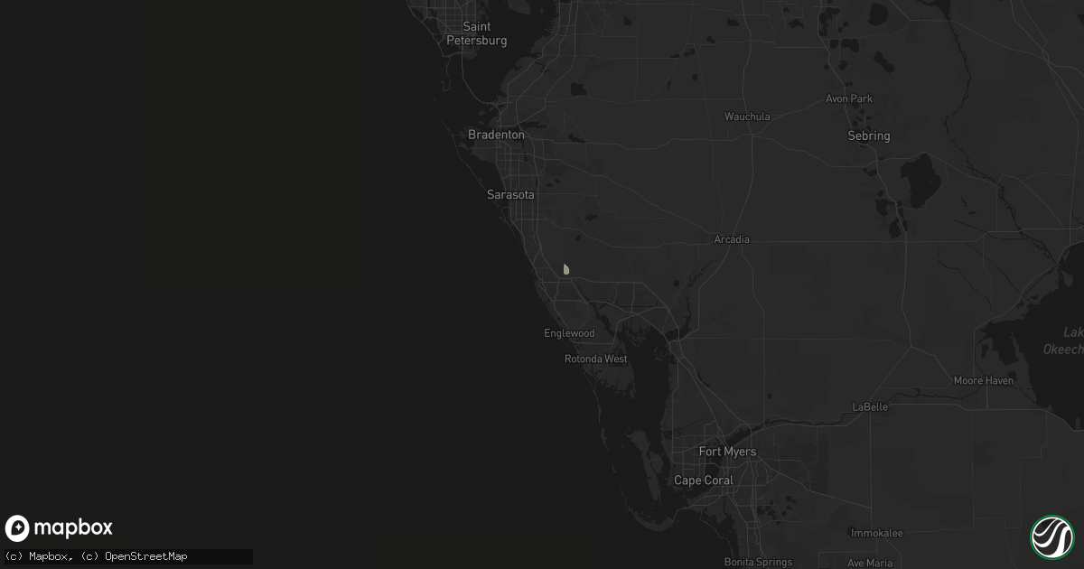 Hail map in Venice, FL on July 24, 2026