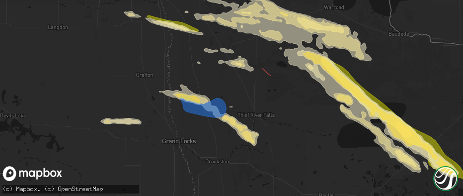 Hail map in Viking, MN on July 24, 2026