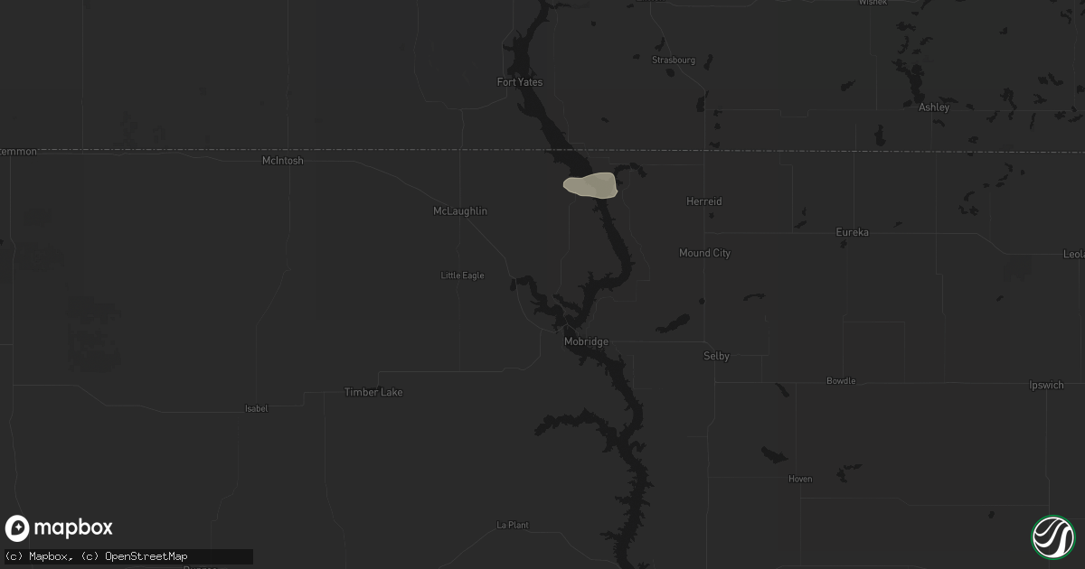 Hail map in Wakpala, SD on July 24, 2026
