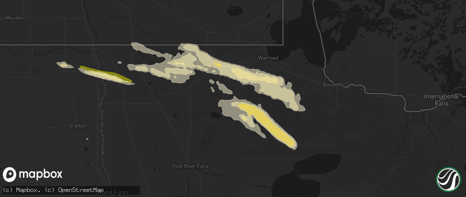 Hail map in Wannaska, MN on July 24, 2026