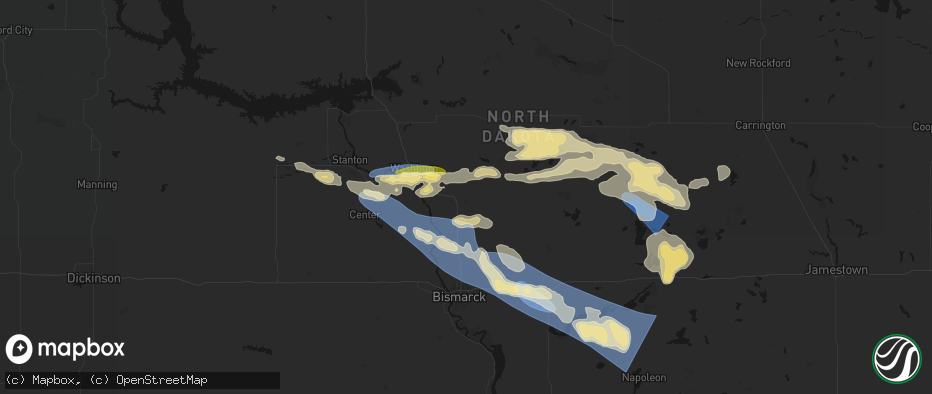 Hail map in Wilton, ND on July 24, 2026