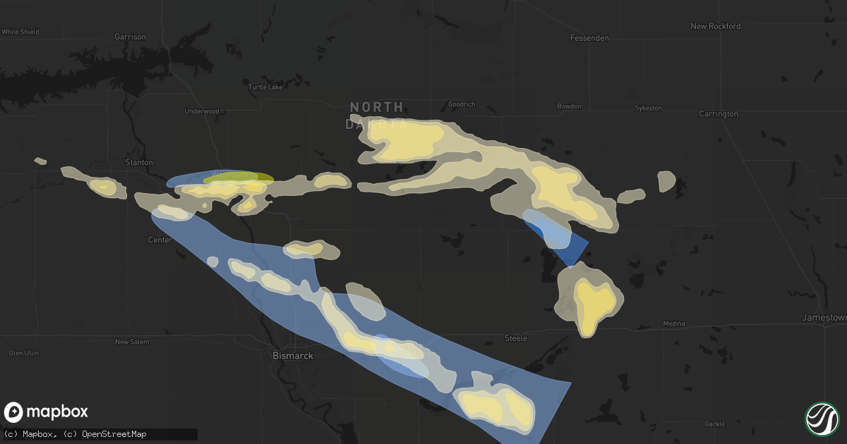 Hail map in Wing, ND on July 24, 2026