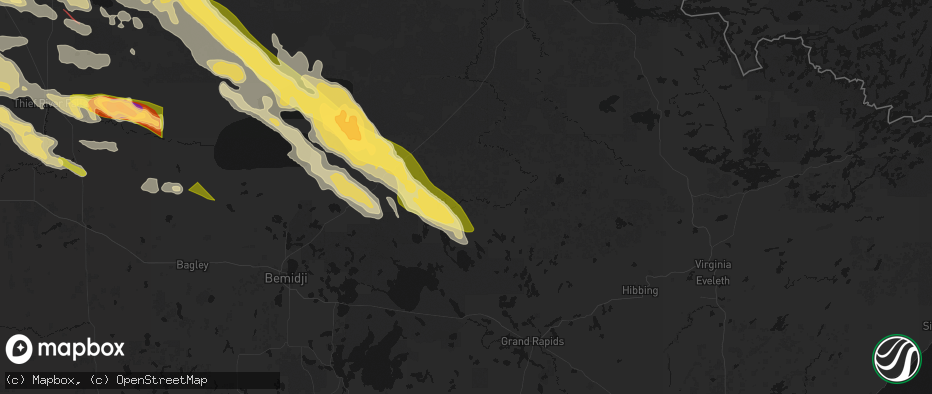 Hail map in Wirt, MN on July 24, 2026