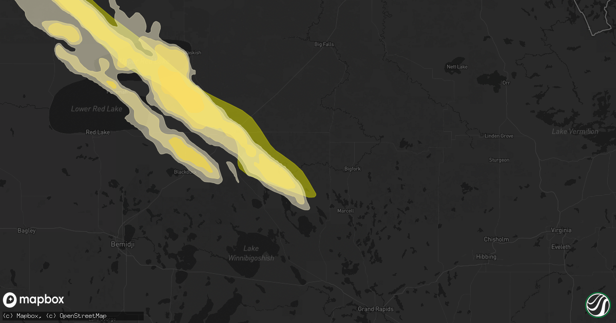 Hail map in Wirt, MN on July 24, 2026