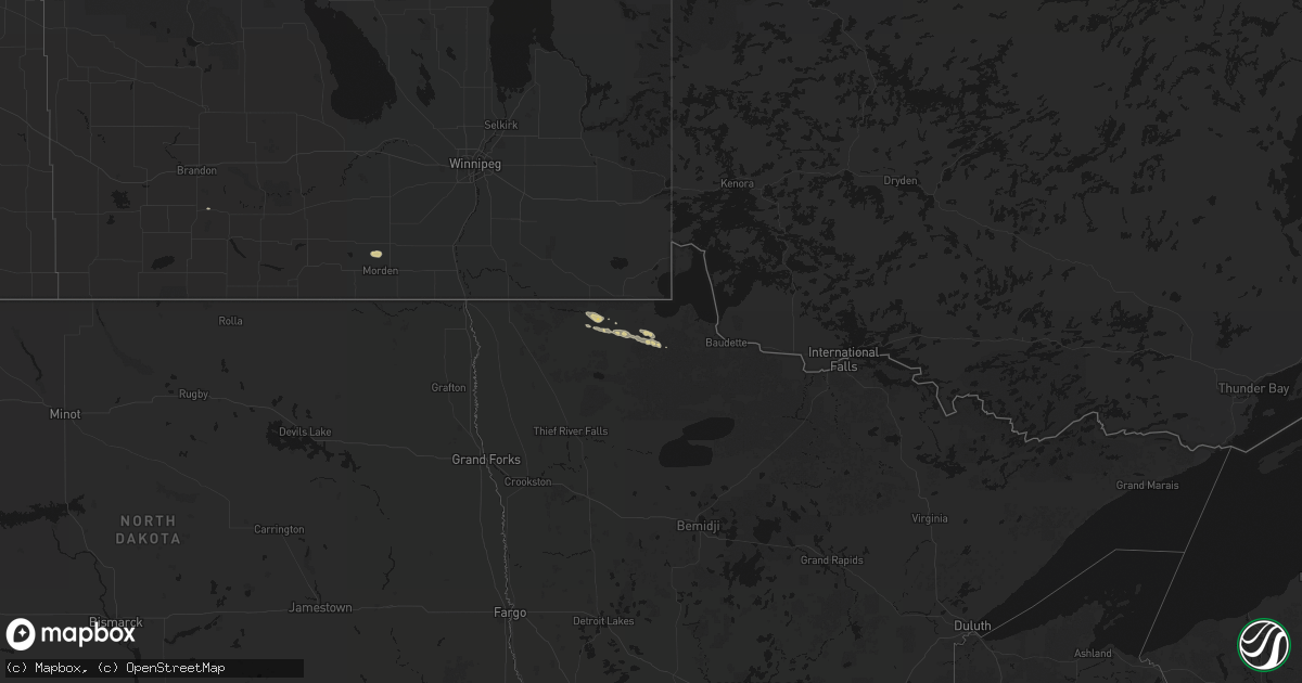 Hail map on July 24, 2026