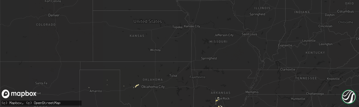 Hail map in Arkansas on July 25, 2011