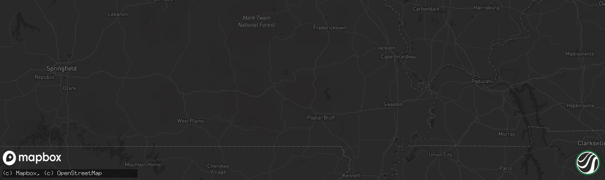 Hail map in Rocky Mount, NC on July 25, 2011