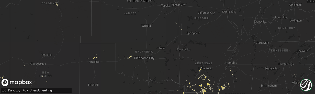 Hail map on July 25, 2011