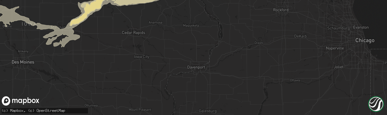 Hail map in Cedar Falls, IA on July 25, 2012