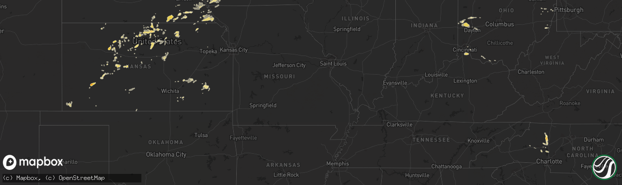 Hail map in Georgia on July 25, 2012