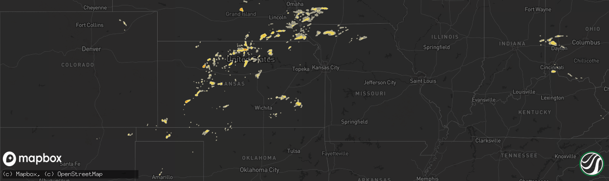 Hail map on July 25, 2012