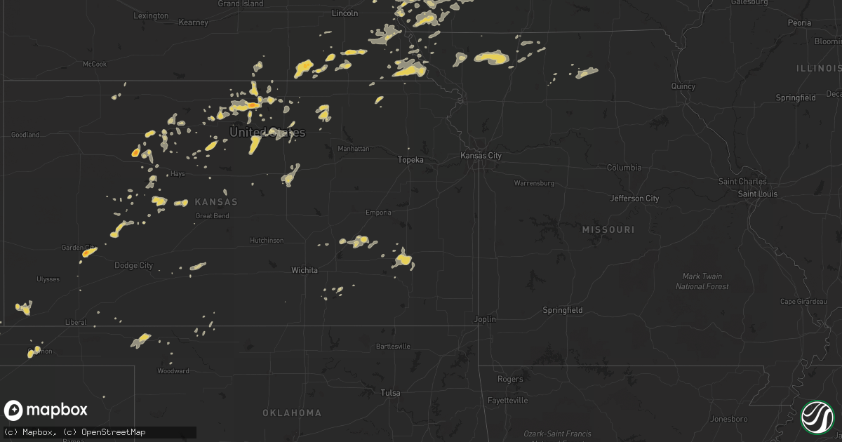 Hail map on July 25, 2012