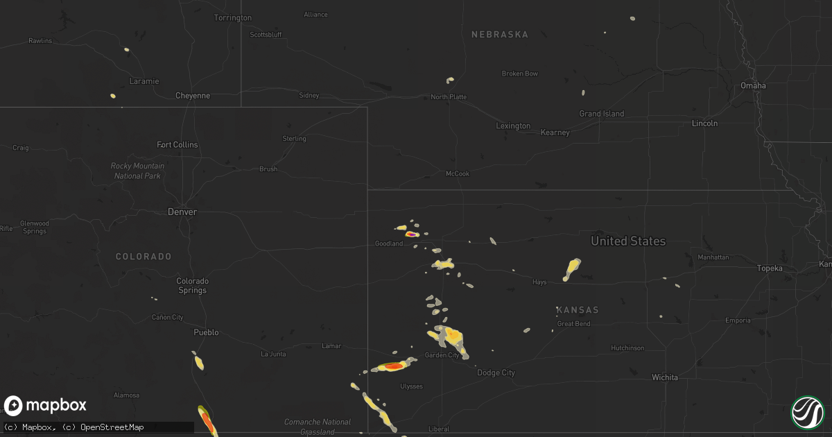 Hail map on July 25, 2013