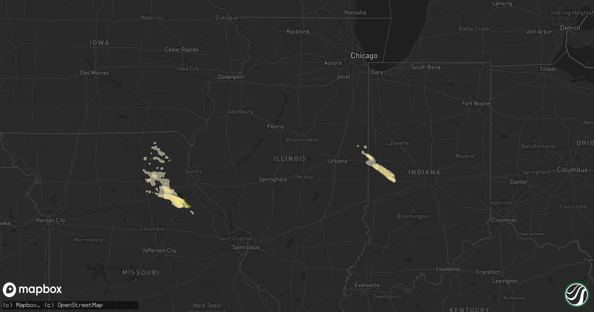 Hail map in Illinois on July 25, 2014