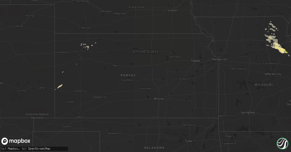 Hail map in Kansas on July 25, 2014