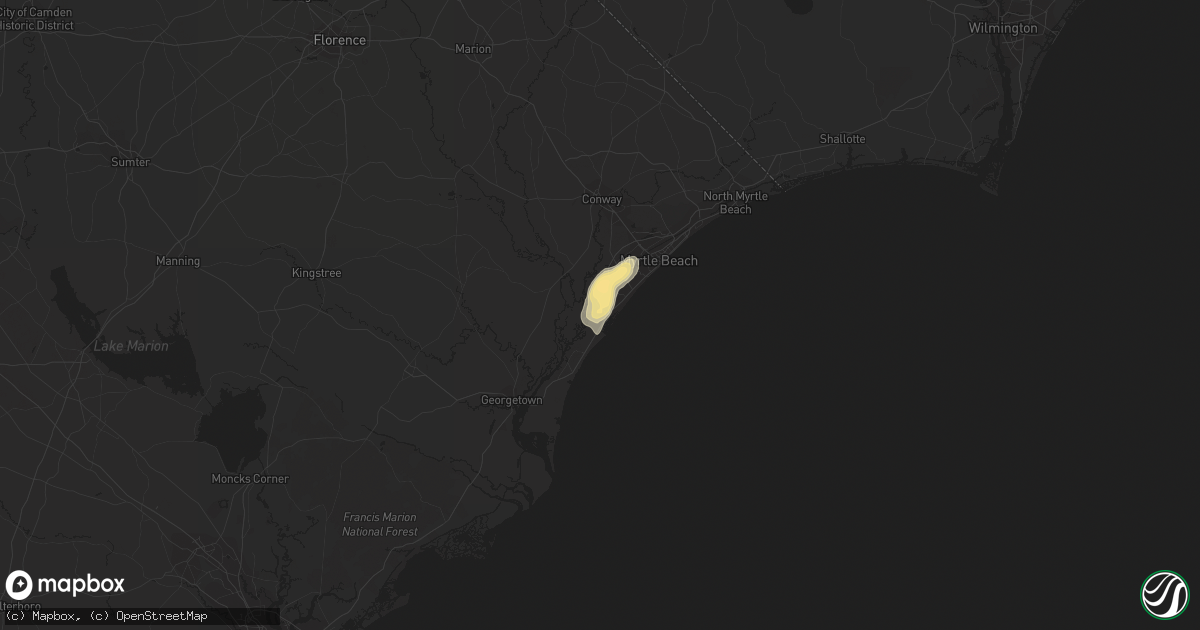 Hail map in Murrells Inlet, SC on July 25, 2014