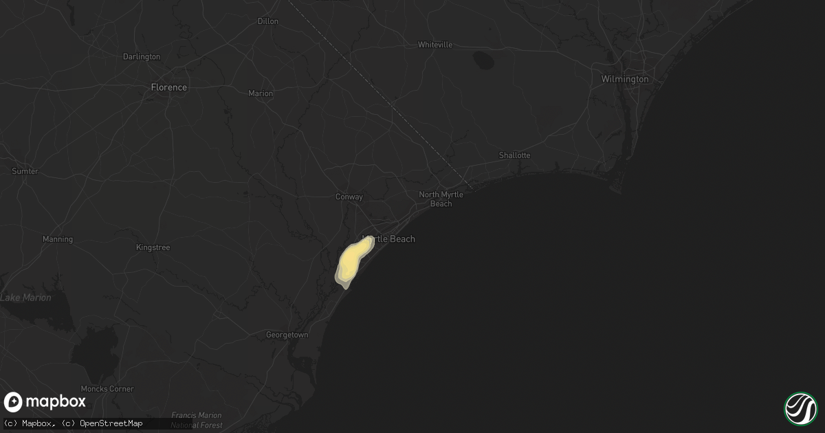Hail map in Myrtle Beach, SC on July 25, 2014