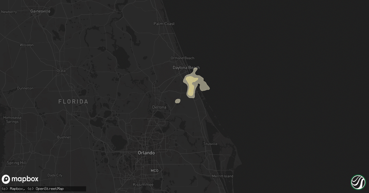 Hail map in New Smyrna Beach, FL on July 25, 2014