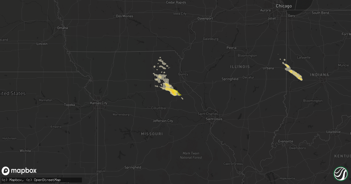 Hail map on July 25, 2014
