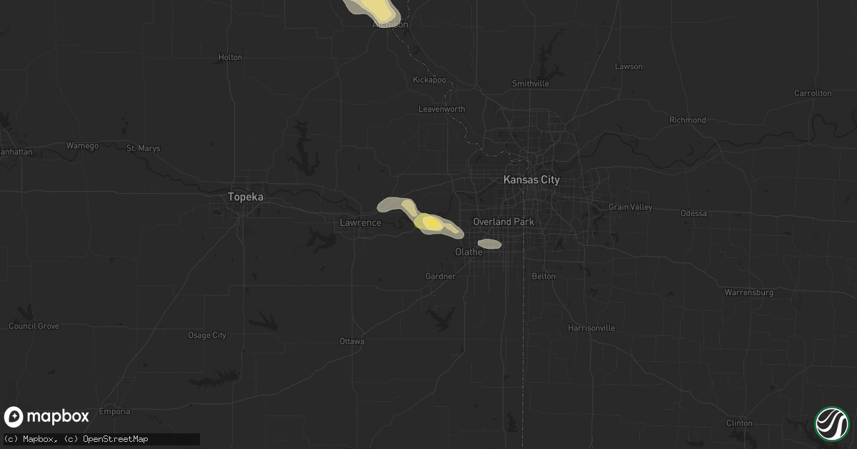 Hail map in De Soto, KS on July 25, 2015