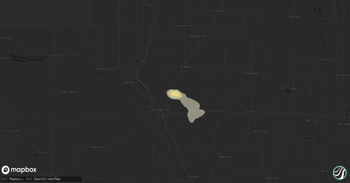 Hail map in Hinton, IA on July 25, 2015