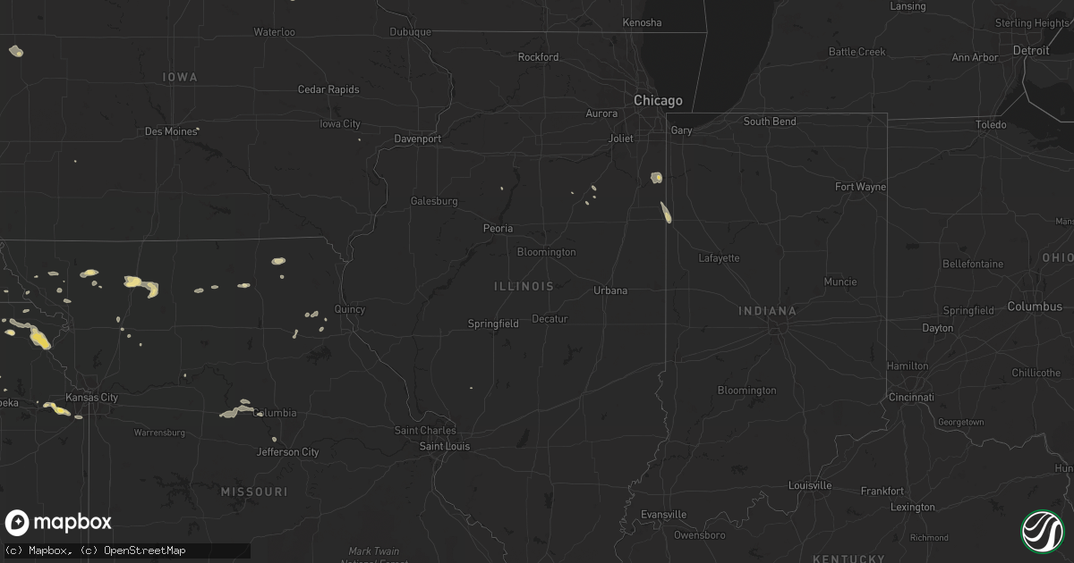 Hail map in Illinois on July 25, 2015