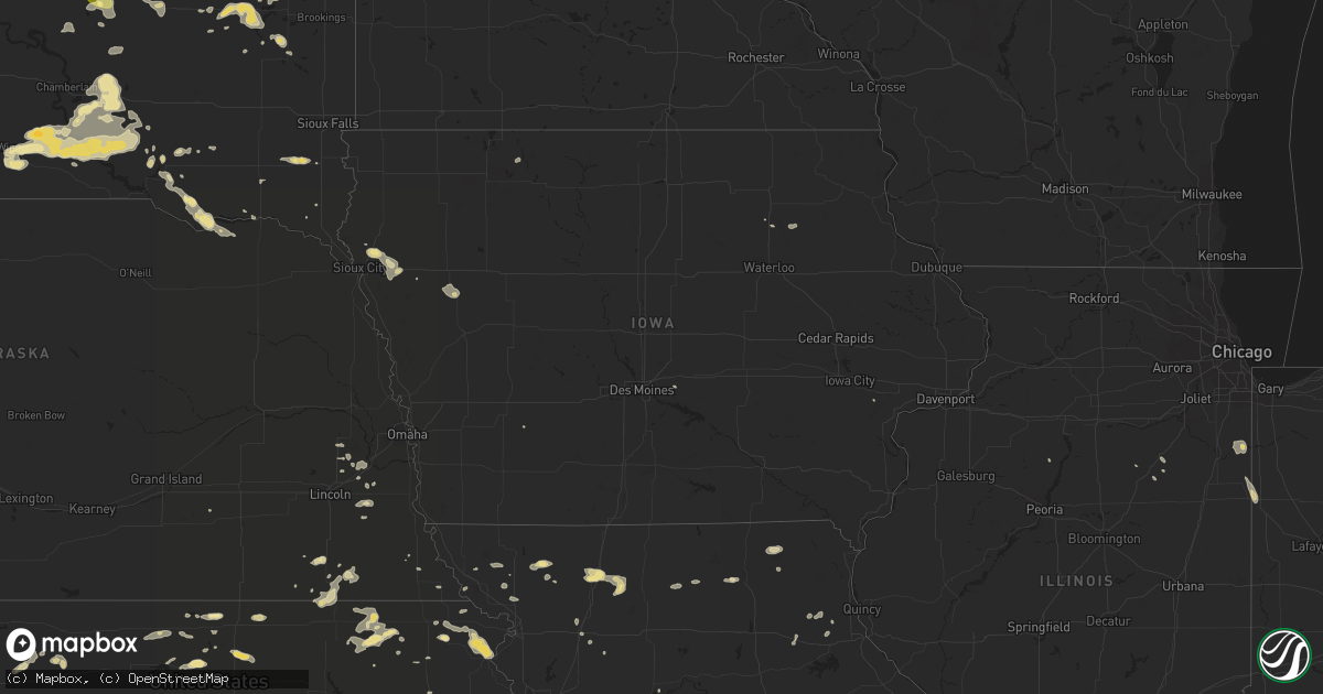 Hail map in Iowa on July 25, 2015