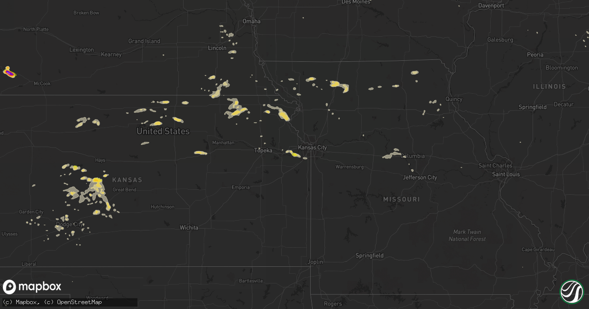 Hail map on July 25, 2015