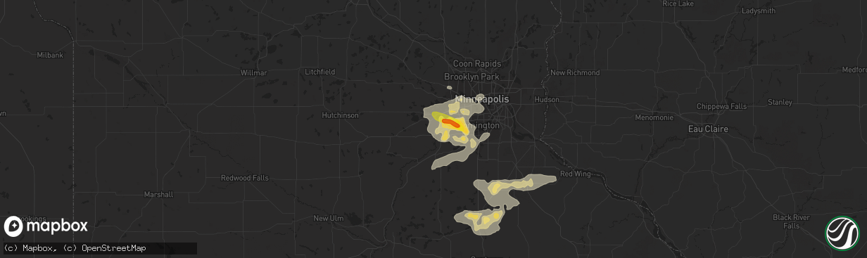 Hail map in Chaska, MN on July 25, 2017