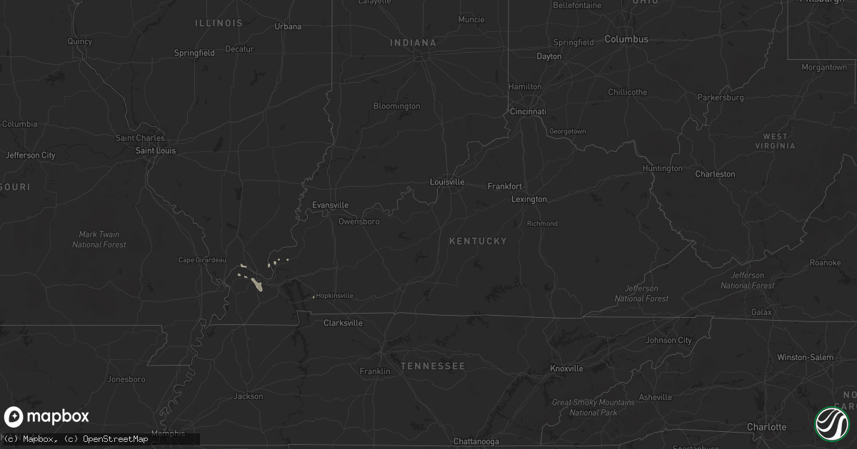 Hail map in Kentucky on July 25, 2017