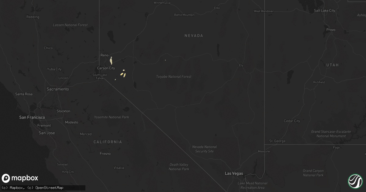Hail map in Nevada on July 25, 2017