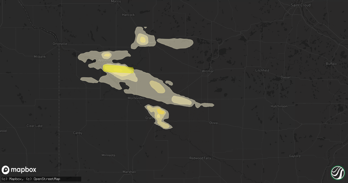 Hail map in Clara City, MN on July 25, 2019