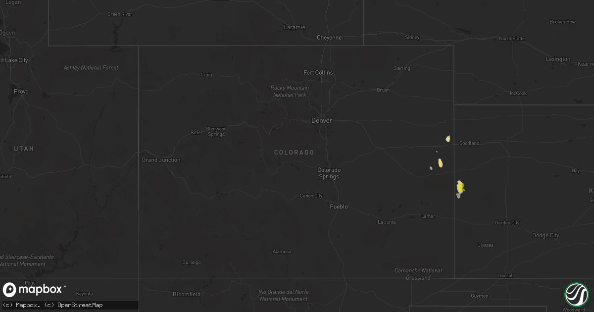 Hail map in Colorado on July 25, 2019