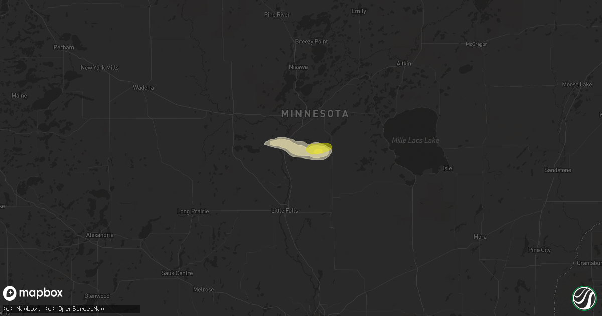 Hail map in Fort Ripley, MN on July 25, 2019