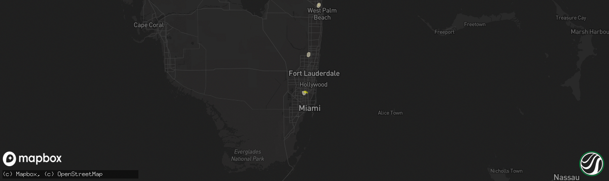 Hail map in Miami Gardens, FL on July 25, 2019