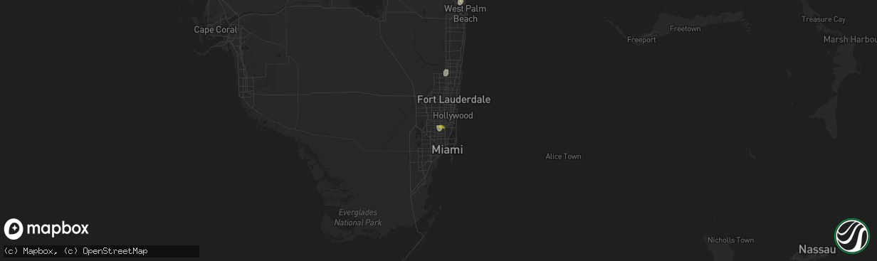 Hail map in Opa Locka, FL on July 25, 2019