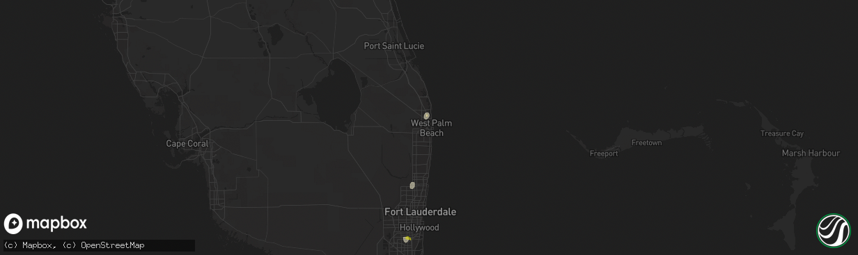 Hail map in West Palm Beach, FL on July 25, 2019