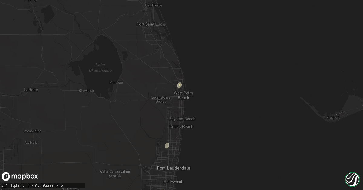 Hail map in West Palm Beach, FL on July 25, 2019