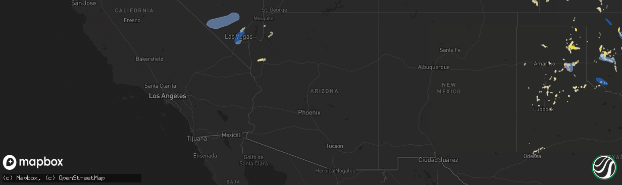 Hail map in Arizona on July 25, 2021