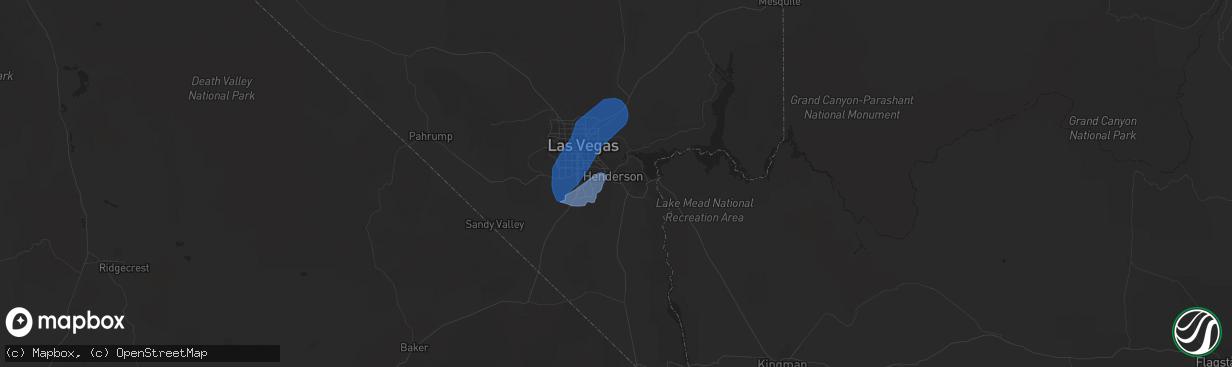 Hail map in Henderson, NV on July 25, 2021