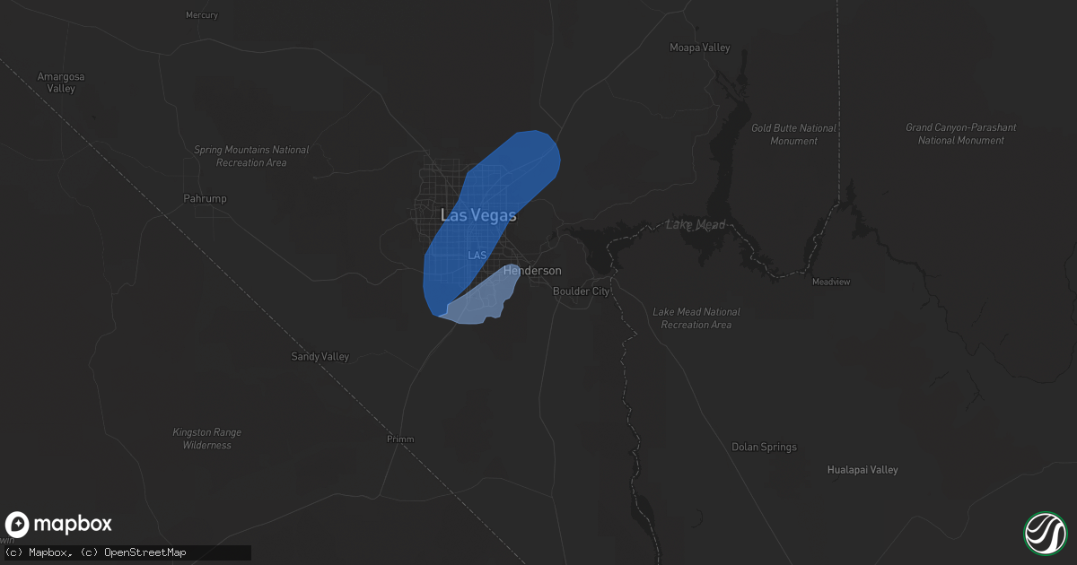 Hail map in Henderson, NV on July 25, 2021