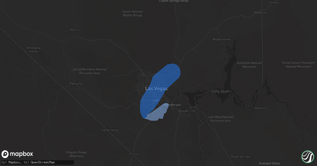 Hail map in North Las Vegas, NV on July 25, 2021