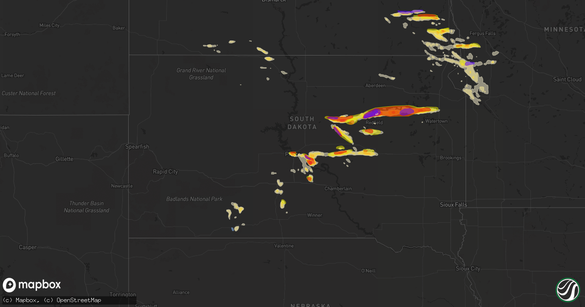 Hail map on July 25, 2021