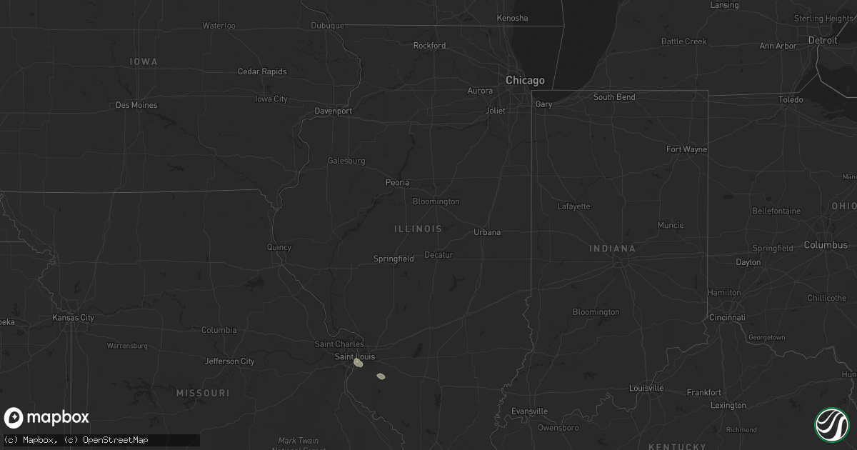 Hail map in Illinois on July 25, 2022