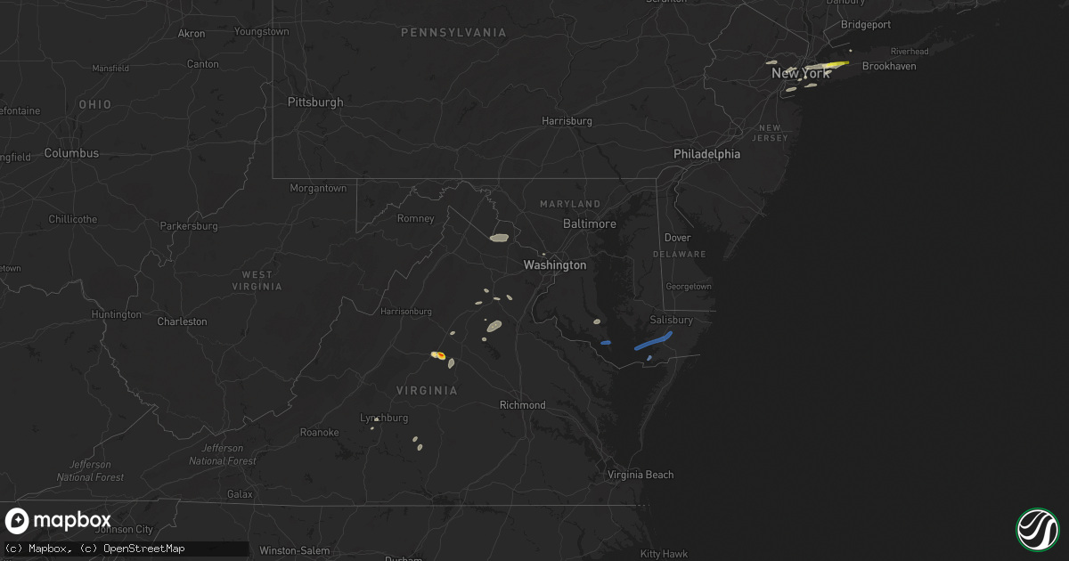 Hail map in Maryland on July 25, 2022