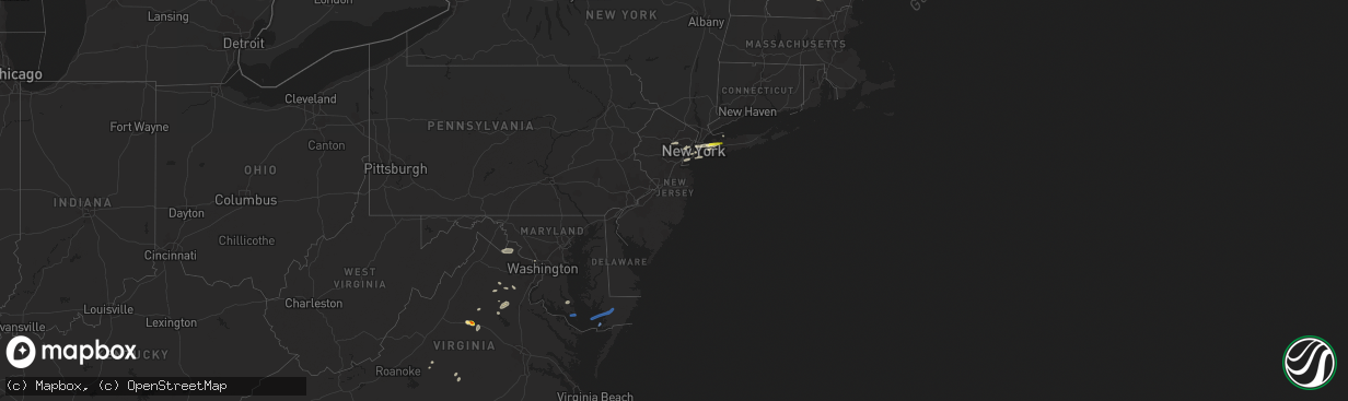 Hail map in New Jersey on July 25, 2022
