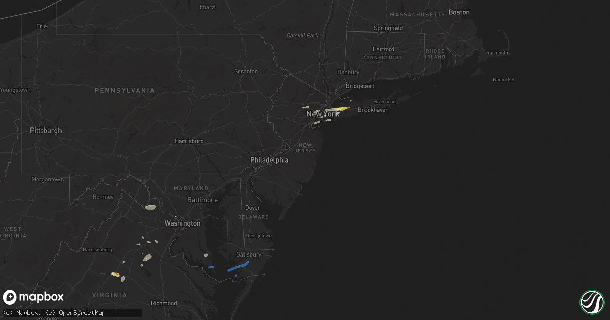 Hail map in New Jersey on July 25, 2022